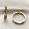 Argolla Huggie 02.267.0093.4.30 Oro Laminado, con Zirconia Cubica Multicolor, Pulido, Tono Dorado