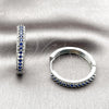 Argolla Huggie 02.267.0093.7.30 Rodio Laminado, con Zirconia Cubica Zafiro Azul, Pulido, Rodinado