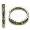 Argolla Huggie 02.267.0093.7.30 Rodio Laminado, con Zirconia Cubica Zafiro Azul, Pulido, Rodinado