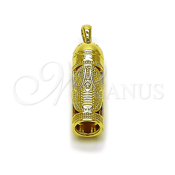 Dije Religioso 05.459.0041 Oro Laminado, Diseño de Mano de Dios y Judaica, Pulido, Tono Dorado