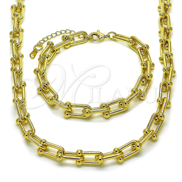 Collar y Pulsera 06.284.0015.18 Oro Laminado, Pulido, Tono Dorado