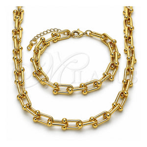 Collar y Pulsera 06.284.0015.18 Oro Laminado, Pulido, Tono Dorado
