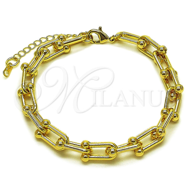 Pulsera Elegante 03.284.0065.07 Oro Laminado, Pulido, Tono Dorado (Grosor 08.3 MM, 8 Pulgadas de Largo)