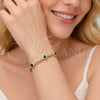 Pulsera Tennis 03.284.0066.2.07 Oro Laminado, Diseño de Corazón, con Zirconia Cubica Verde y Blanca, Pulido, Tono Dorado (Grosor 08.2 MM, 8 Pulgadas de Largo)