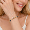 Pulsera Tennis 03.284.0066.3.07 Oro Laminado, Diseño de Corazón, con Zirconia Cubica Zafiro Azul y Blanca, Pulido, Tono Dorado (Grosor 08.2 MM, 8 Pulgadas de Largo)