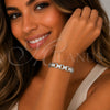 Pulsera Tennis 03.283.0581.07 Oro Laminado, Diseño de Hebilla del Cinturón, con Micro Pave Blanca, Pulido, Tono Dorado (Grosor 06.5 MM, 8 Pulgadas de Largo)
