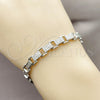 Pulsera Tennis 03.283.0581.07 Oro Laminado, Diseño de Hebilla del Cinturón, con Micro Pave Blanca, Pulido, Tono Dorado (Grosor 06.5 MM, 8 Pulgadas de Largo)