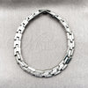 Pulsera Tennis 03.283.0583.07 Rodio Laminado, con Zirconia Cubica Blanca, Pulido, Rodinado (Grosor 07 MM, 8 Pulgadas de Largo)