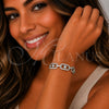 Pulsera Tennis 03.283.0584.07 Rodio Laminado, Diseño de Paperclip y Puff Mariner, con Zirconia Cubica Blanca, Pulido, Rodinado (Grosor 06 MM, 8 Pulgadas de Largo)