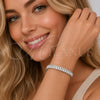Pulsera Elegante 03.283.0093.2.07 Rodio Laminado, Diseño de Baguette y Miami Cubana, con Zirconia Cubica Blanca, Pulido, Rodinado (Grosor 05 MM, 7 Pulgadas de Largo)