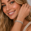 Pulsera Tennis 03.283.0589.07 Rodio Laminado, Diseño de Hebilla del Cinturón, con Zirconia Cubica Blanca, Pulido, Rodinado (Grosor 09.8 MM, 8 Pulgadas de Largo)