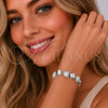 Pulsera Tennis 03.283.0467.1.07 Rodio Laminado, Diseño de Corazón, con Micro Pave Blanca, Pulido, Rodinado (Grosor 11.4 MM, 7 Pulgadas de Largo)