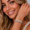 Pulsera Tennis 03.283.0591.07 Rodio Laminado, con Micro Pave Blanca, Pulido, Rodinado (Grosor 10.1 MM, 7 Pulgadas de Largo)