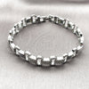 Pulsera Tennis 03.283.0591.07 Rodio Laminado, con Micro Pave Blanca, Pulido, Rodinado (Grosor 10.1 MM, 7 Pulgadas de Largo)