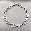 Pulsera Elegante 03.283.0592.07 Rodio Laminado, Diseño de Puff Mariner, con Zirconia Cubica Blanca, Pulido, Rodinado (Grosor 08.8 MM, 8 Pulgadas de Largo)