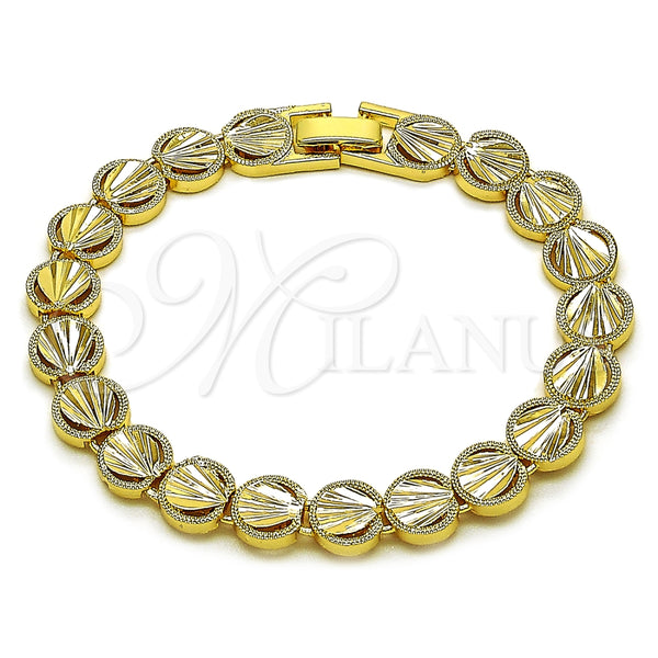 Pulsera Solida 03.100.0077.08 Oro Laminado, Diseño de Gota, Pulido, Tono Dorado (Grosor 08.7 MM, 8 Pulgadas de Largo)