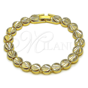 Pulsera Solida 03.100.0077.08 Oro Laminado, Diseño de Gota, Pulido, Tono Dorado (Grosor 08.7 MM, 8 Pulgadas de Largo)