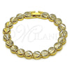 Pulsera Solida 03.100.0077.08 Oro Laminado, Diseño de Gota, Pulido, Tono Dorado (Grosor 08.7 MM, 8 Pulgadas de Largo)