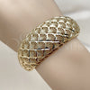 Aro Individual 07.100.0008 Oro Laminado, Diseño de Concha, Diamantado, Tono Dorado (Grosor 30 MM, Talla Unica)