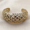 Aro Individual 07.100.0008 Oro Laminado, Diseño de Concha, Diamantado, Tono Dorado (Grosor 30 MM, Talla Unica)