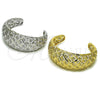 Aro Individual 07.100.0008 Oro Laminado, Diseño de Concha, Diamantado, Tono Dorado (Grosor 30 MM, Talla Unica)