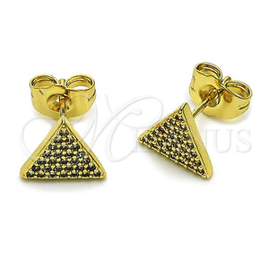 Arete Dormilona 02.100.0129 Oro Laminado, con Micro Pave Blanca, Pulido, Tono Dorado
