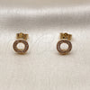 Arete Dormilona 02.100.0134 Oro Laminado, con Micro Pave Blanca, Pulido, Tono Dorado
