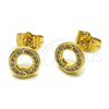 Arete Dormilona 02.100.0134 Oro Laminado, con Micro Pave Blanca, Pulido, Tono Dorado