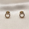 Arete Dormilona 02.100.0136 Oro Laminado, con Micro Pave Blanca, Pulido, Tono Dorado