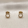 Arete Dormilona 02.100.0137 Oro Laminado, con Micro Pave Blanca, Pulido, Tono Dorado