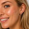 Arete Dormilona 02.100.0142 Oro Laminado, Diseño de Corazón, con Zirconia Cubica Blanca, Pulido, Tono Dorado