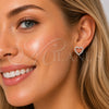 Arete Dormilona 02.100.0142.1 Rodio Laminado, Diseño de Corazón, con Zirconia Cubica Blanca, Pulido, Rodinado
