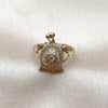 Anillo Multi Piedra 01.100.0002 Oro Laminado, Diseño de Tortuga, con Micro Pave Blanca y Rubi, Pulido, Tono Dorado (Talla Unica)