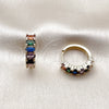 Argolla Huggie 02.413.0007.18 Oro Laminado, con Zirconia Cubica Multicolor, Pulido, Tono Dorado
