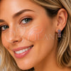 Argolla Huggie 02.210.0025.12.18 Oro Laminado, con Zirconia Cubica Amatista, Pulido, Tono Dorado