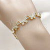 Pulsera Elegante 03.266.0080.08 Oro Laminado, Diseño de Mariposa, con Zirconia Cubica Blanca, Pulido, Tono Dorado (Grosor 07 MM, 8 Pulgadas de Largo)