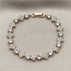 Pulsera Tennis 03.266.0082.08 Oro Laminado, con Zirconia Cubica Blanca, Pulido, Tono Dorado (Grosor 08.5 MM, 8 Pulgadas de Largo)