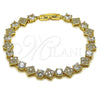 Pulsera Tennis 03.266.0082.08 Oro Laminado, con Zirconia Cubica Blanca, Pulido, Tono Dorado (Grosor 08.5 MM, 8 Pulgadas de Largo)