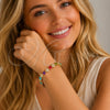 Pulsera Tennis 03.266.0082.1.08 Oro Laminado, con Zirconia Cubica Multicolor y Blanca, Pulido, Tono Dorado (Grosor 08.5 MM, 8 Pulgadas de Largo)