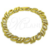 Pulsera Tennis 03.266.0086.07 Oro Laminado, con Zirconia Cubica Blanca, Pulido, Tono Dorado (Grosor 07.8 MM, 8 Pulgadas de Largo)