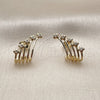 Arete Dormilona 02.60.0175 Oro Laminado, Diseño de Trébol de Cuatro Hojas, con Zirconia Cubica Blanca, Pulido, Tono Dorado