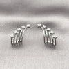 Arete Dormilona 02.60.0175.1 Rodio Laminado, Diseño de Trébol de Cuatro Hojas, con Zirconia Cubica Blanca, Pulido, Rodinado