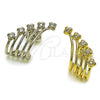 Arete Dormilona 02.60.0175.1 Rodio Laminado, Diseño de Trébol de Cuatro Hojas, con Zirconia Cubica Blanca, Pulido, Rodinado