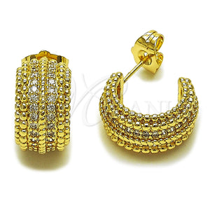 Argolla Pequeña 02.60.0176.16 Oro Laminado, con Zirconia Cubica Blanca, Pulido, Tono Dorado