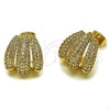 Arete Dormilona 02.60.0178 Oro Laminado, con Micro Pave Blanca, Pulido, Tono Dorado