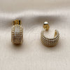 Argolla Pequeña 02.156.0751.15 Oro Laminado, con Micro Pave Blanca, Pulido, Tono Dorado