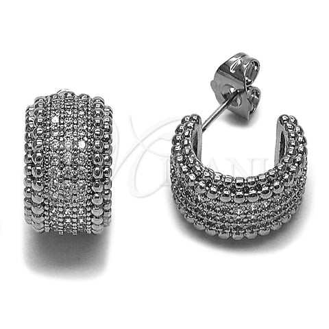 Argolla Pequeña 02.156.0751.1.15 Rodio Laminado, con Micro Pave Blanca, Pulido, Rodinado