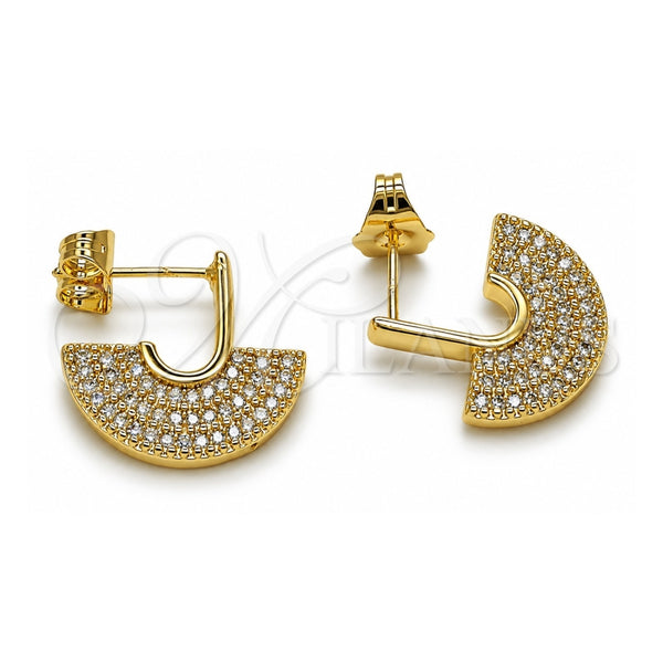 Arete Dormilona 02.156.0752 Oro Laminado, con Zirconia Cubica Blanca, Pulido, Tono Dorado