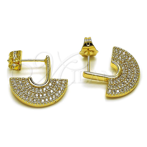 Arete Dormilona 02.156.0752 Oro Laminado, con Zirconia Cubica Blanca, Pulido, Tono Dorado