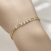 Pulsera Básica 04.213.0113.07 Oro Laminado, Diseño de Figaro, Pulido, Tono Dorado (Grosor 04.5 MM, 8 Pulgadas de Largo)